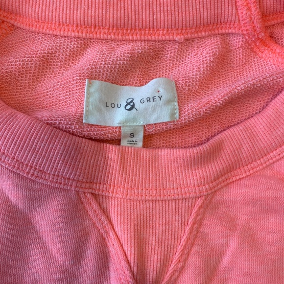 Lou & Grey Neon Orange Crew Neck Sweatshirt Sz Small - Picture 3 of 4